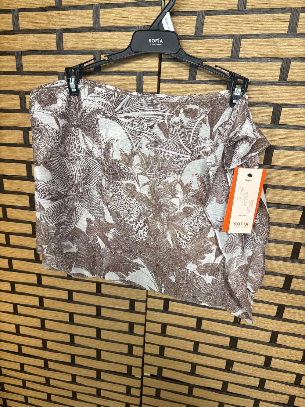 Sofia By Sofia Vergara Brown Animal Print Sarong/cover Up One Size